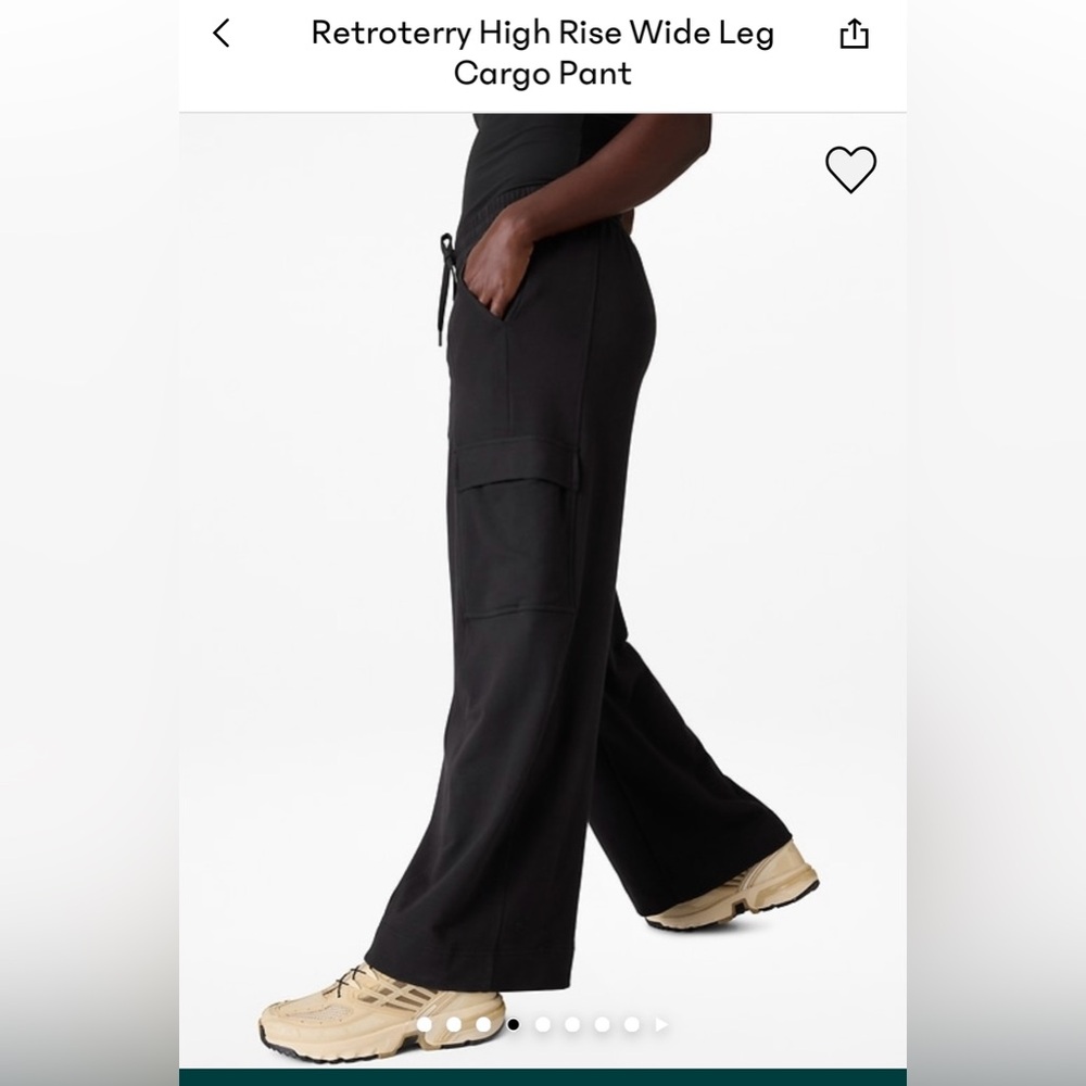 Athleta black  Retro Terry High rise wide leg Pants